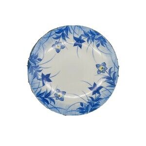 Asahi Japan Blue, White, Yellow Plate Shallow Bowl 6.5" EXCEPTIONAL Piece